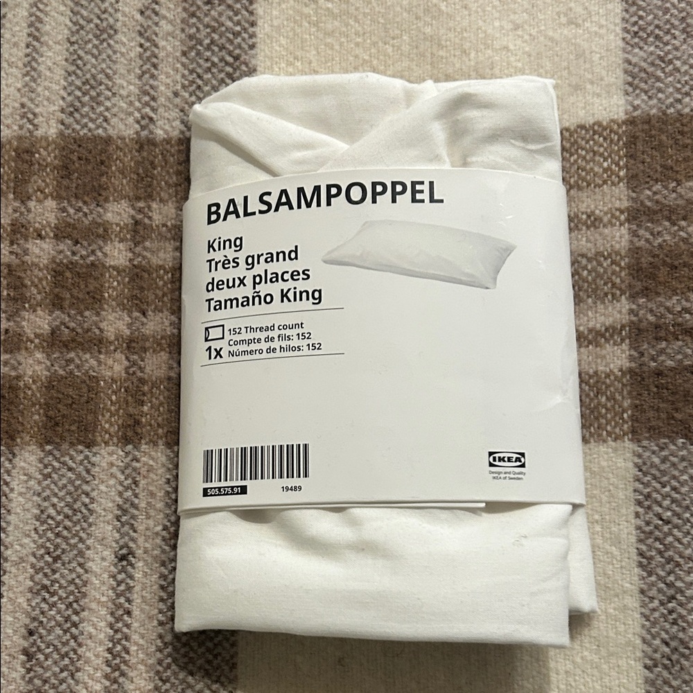 IKEA BALSAMPOPPEL King Pillowcase - Cream
